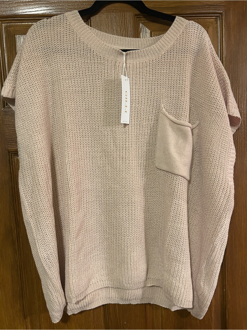 NWT Gilli Cream Pocket Crewneck Sweater
